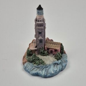 Vtg Lighthouse Figurine Coastal Nautical Island Home Decor Mini Statue 2x2" 1995